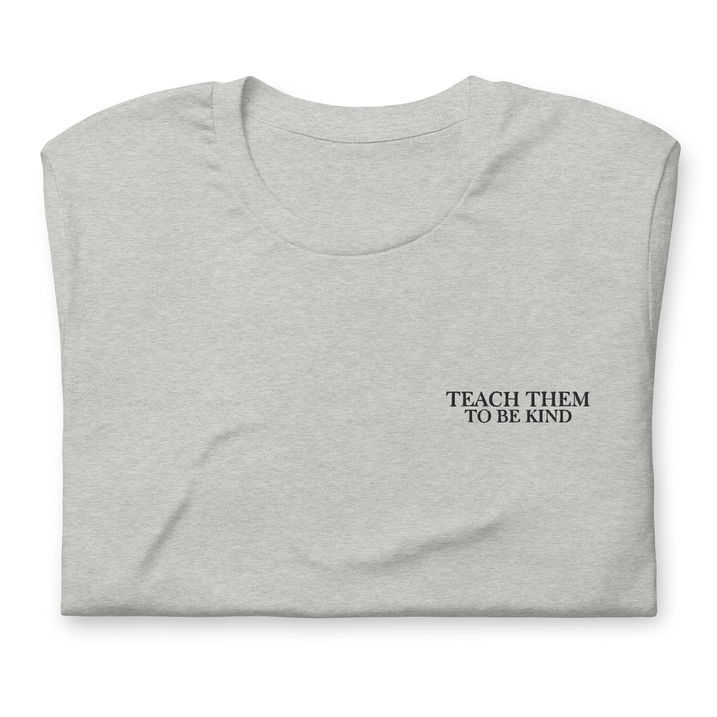 Teach Them To Be Kind Black Embroidered Tee Shirt