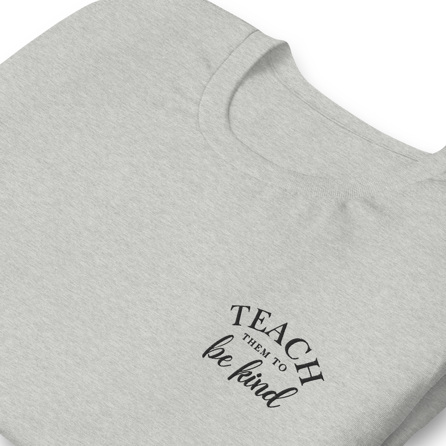 Teach Them To Be Kind Black Embroidered Tee Shirt