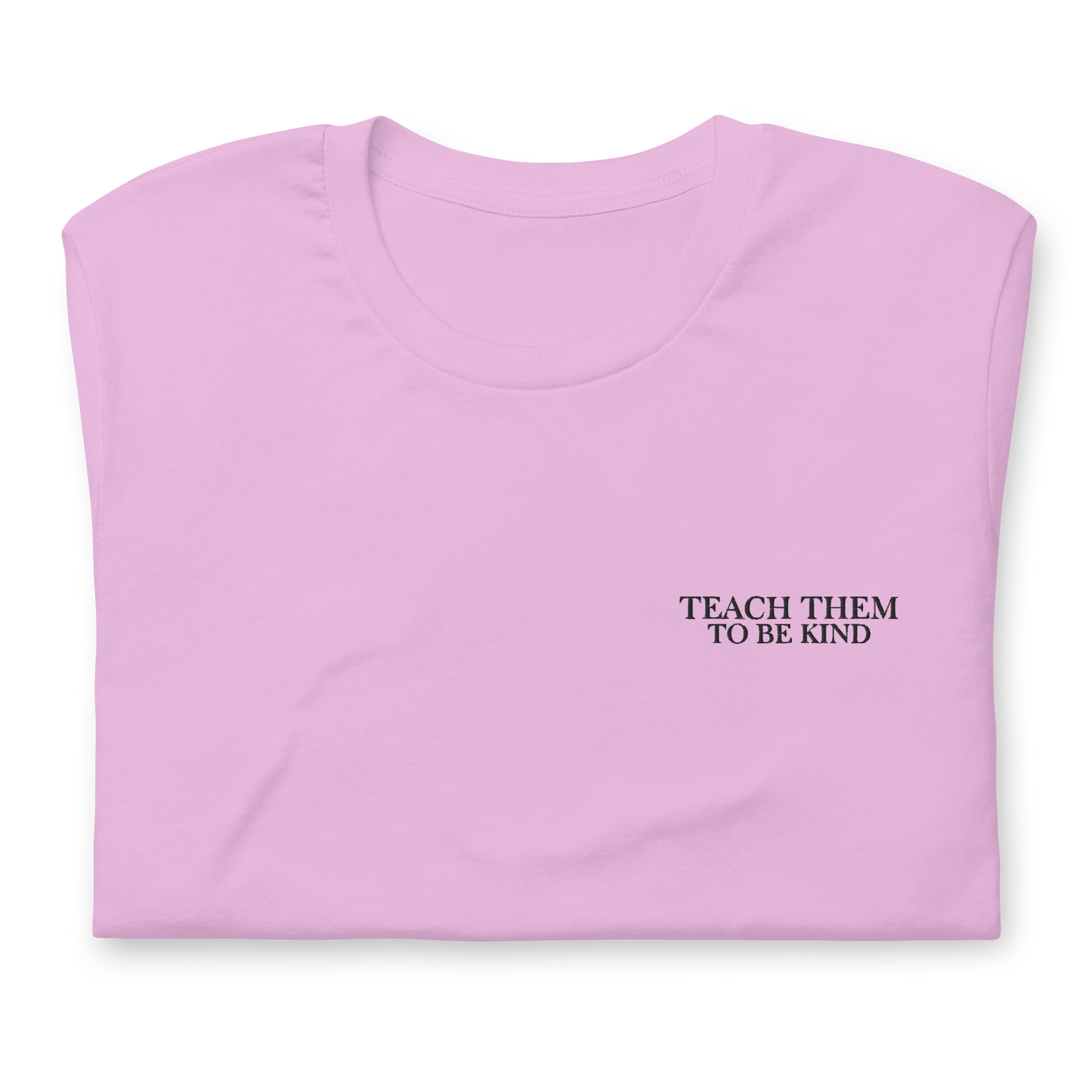 Teach Them To Be Kind Black Embroidered Tee Shirt